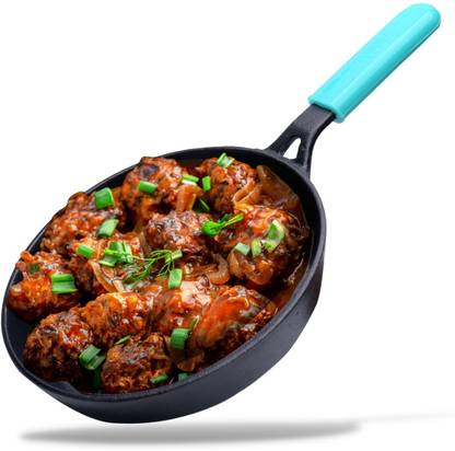Gemma Pre-Seasoned Natural Nonstick Raw Cast Iron Frying Pan | Black Fry Pan 24 cm diameter 2 L capacity
