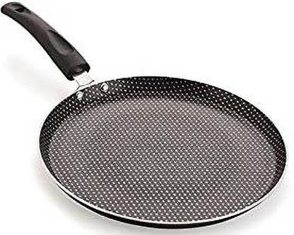 NIRLON Nirlon Polkadot Aluminum Non Stick Flat Tawa26cm with Soft Touch Handle Flat Pan 26 cm diameter 0.1 L capacity