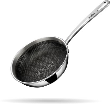 Stahl Triply Stainless Steel Artisan Hybrid 6436,16cm, 0.6 Liters Fry Pan 16 cm diameter 0.8 L capacity