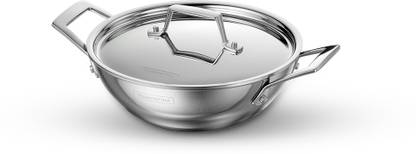 Tramontina Aeion 20cm Kadai with SS Lid Kadhai 20 cm diameter with Lid 1.7 L capacity