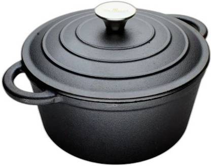 MoM " S " Chef Ducth Oven 	Smooth finish Pre- sesoned Dutch Oven with Lid 5 L capacity 26 cm diameter