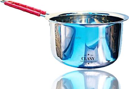 CLASY S.S. Mirror Polished Large Size Sauce/Pot Pan Durable And Heavy Weight 750 Grams Sauce Pan 20 cm diameter 1.5 L capacity