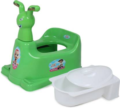 Toyexpress Green Cat Baby Potty Seat with Removable Tray and Lid (without Wheels) Potty Box