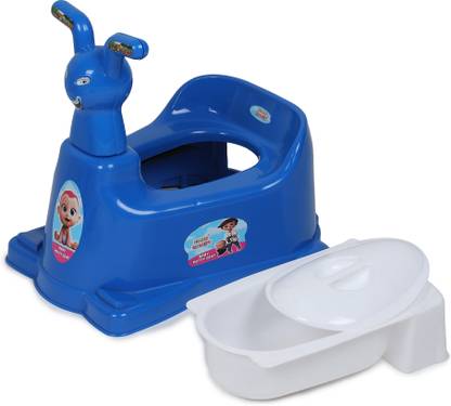 Toyexpress Blue Cat Baby Potty Seat with Removable Tray and Lid (without Wheels) Potty Box