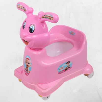 Archana Novelty 3 in 1 Scooter Rider Style Baby Potty Seat with Wheels and Removable Tray with cover for Kids, Comfortable soft plastic handle bar Potty Seat