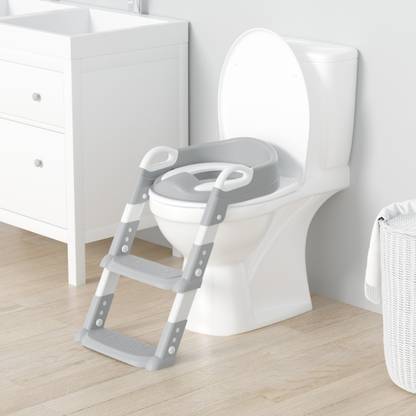 KIDDERY Potty Training Seat For Kids 1-5 Years | Toilet Seat | Adjustable Height | Grey Potty Seat