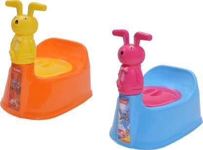 Nabhya Combo Of 2 Small Size Teddy Face Toilet Trainer Seat With Closing LID(For 6-12M) Potty Seat