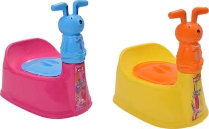 Nabhya Combo Of 2 Small Size Teddy Face Toilet Trainer Seat With Closing LID(For 6-12M) Potty Seat