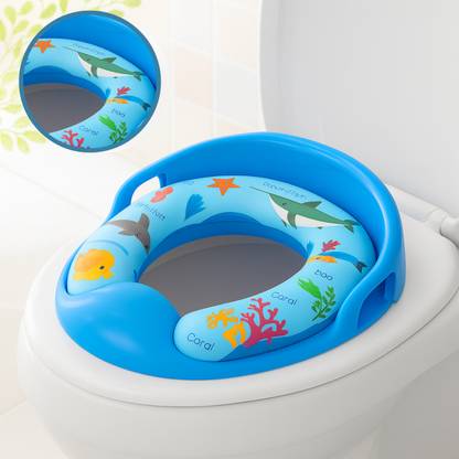 Nabhya Toilet Trainer Soft Cushion Baby Potty Seat With Handle And Back Support Toilet Seat For Western Toilet Potty Seat