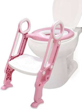 JUNIOR JOE Adjustable Potty Toilet Training Seat for Kids Ladder Step Stool Soft Baby Seat Potty Seat