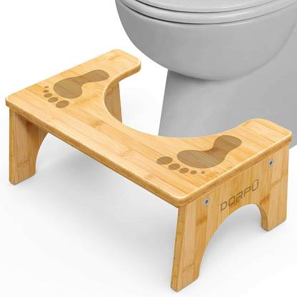 BPN TRADERS Toilet Stool, Bamboo Bathroom Squatting Stool for Adults Comfy Poop Stool Potty Seat