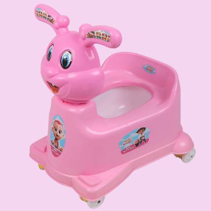 Toyexpress 3 in 1 Scooter Rider Style Baby Potty Seat with Wheels and Removable Tray with cover for Kids, Comfortable soft plastic handle bar Potty Seat