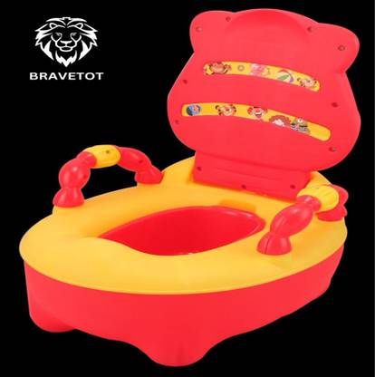 BRAVETOT Bear-Shaped Potty Training Seat with Backrest,Arm Support & Removable Potty Bowl Potty Seat