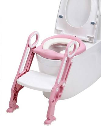 LAFILLETTE Adjustable Potty Toilet Training Seat for Kids Ladder Step Stool Soft Baby Seat Potty Seat