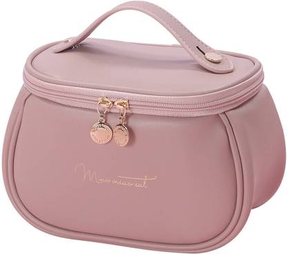 Rossella PU Leather Travel Toiletry Cosmetic Makeup Carry Bag Organizer for Women Girls