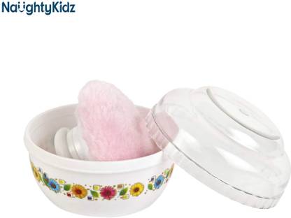 naughty kidz Premium Baby Skin Care Baby Powder Puff with Box Holder Container for New Born and Kids for Baby Face and Body.