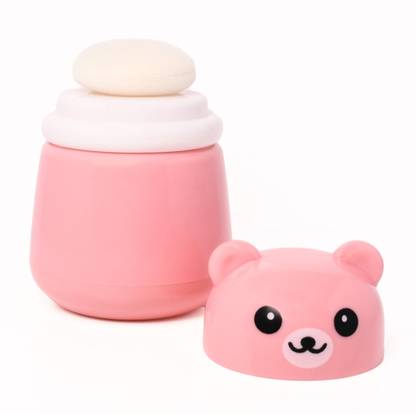 The Little Lookers Portable Baby Powder Puff with Box Holder Container for Newborn & Kids