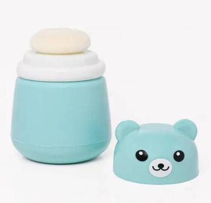 MOFILOZU Portable Baby Powder Puff with Box Holder Container for Newborn & Kids (Blue)
