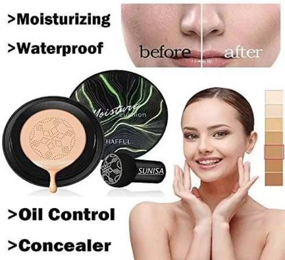 sunisa A Professional mashroom Head Air Cusion Soft Puffs & Mousturised Cream