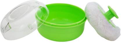 WEEPER Powder Container Soft Touch for Baby Talcum Powder Storage Puff Box Green