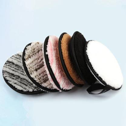 ROODILES Pure Cotton Round Powder Puff – Soft, Gentle Facial Pads Pack of 6