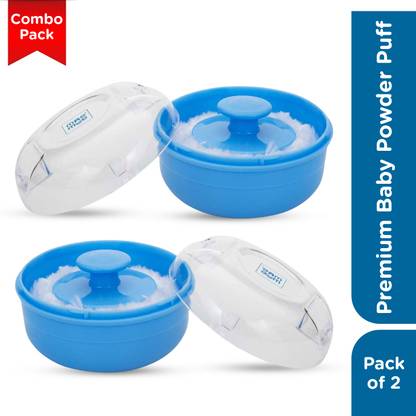 MeeMee Soft-Feel Powder Puff with with Box Holder Container for New Born and Kids