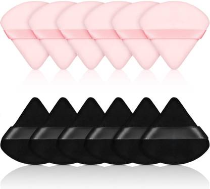 Cossess Triangle powder puff | ideal for wet and dry (powder) makeup | pack of 12