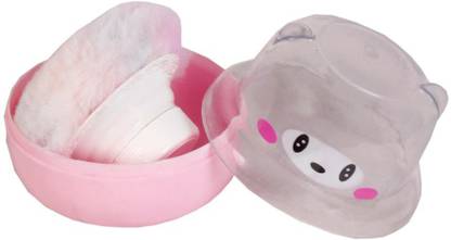 The ChipmunK Store Pink Powder Puff(with transparent lid) for Babies