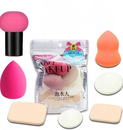 mkldsrh make up beauty blender & powder puff sponge combo set with mushroom beauty blender