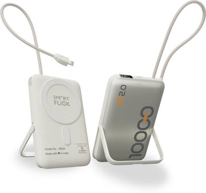 SmartFlick 10000 mAh 22 W Wired & Wireless With MagSafe Compact Pocket Size Power Bank