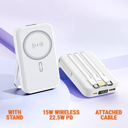Unix 10000 mAh 15 W Wired & Wireless With MagSafe Ultra Compact Pocket Size Power Bank