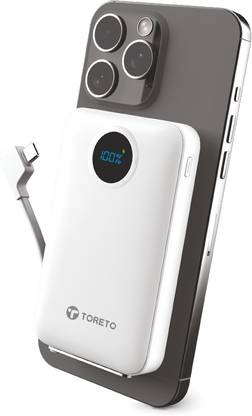 Toreto 10000 mAh 22.5 W Wired & Wireless With MagSafe Ultra Compact Pocket Size Power Bank