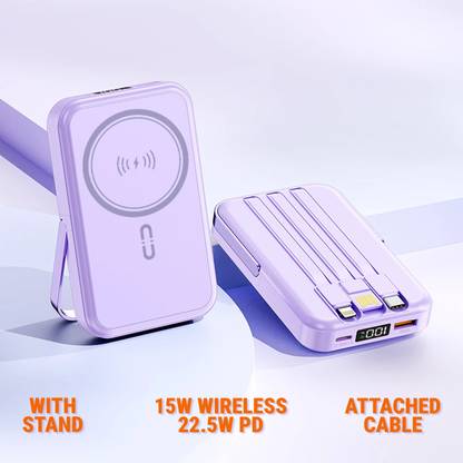 Unix 10000 mAh 15 W Wired & Wireless With MagSafe Ultra Compact Pocket Size Power Bank