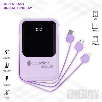 SYSTICK 10000 mAh 66 W Wireless Compact Pocket Size Power Bank