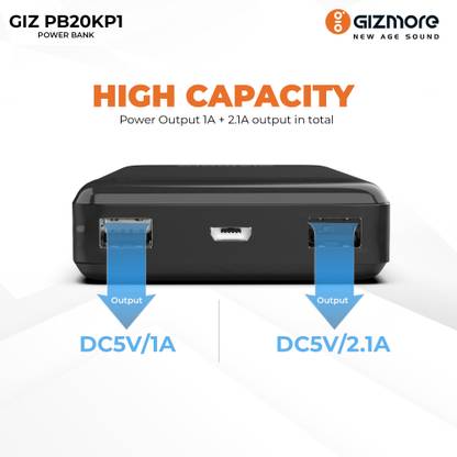 Gizmore 20000 mAh 10.5 W Power Bank