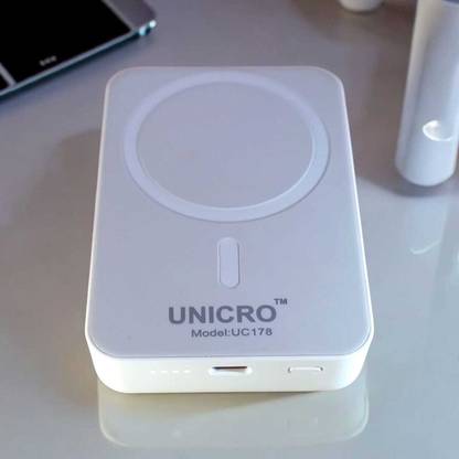 UNICRO 10000 mAh 15 W Wired & Wireless With MagSafe Compact Pocket Size Power Bank