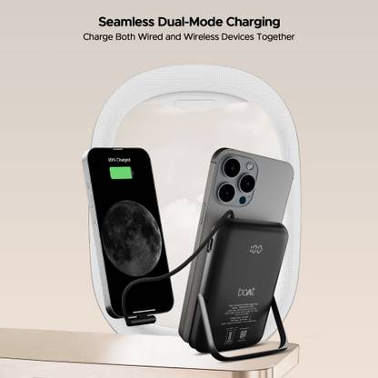 boAt 10000 mAh 22.5 W Wired & Wireless With MagSafe Compact Pocket Size Power Bank