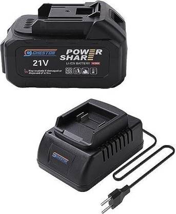 CHESTON One 3000 mAh Battery 21V with Charger (1 Battery and 1 Charger) 6 Months Warranty Included Cordless Drill