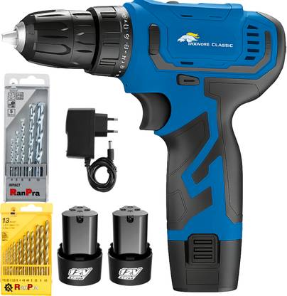RanPra CORDLESS DRILL MACHINE HEAVY DUTY WITH 5 PCS & 13 PCS HSS DRILL BIT Cordless Drill