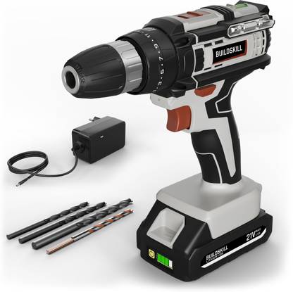 BUILDSKILL 21V impact cordless drill machine | 10mm keyless chuck | 1x 1.5 Ah Battery BCD21115CB Cordless Drill