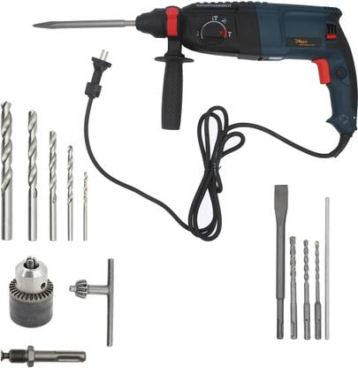 Hillgrove MCGH1035M6 26mm Hammer Impact Drill Machine with 5Pcs SDS Plus Bits,Drill Chunk (13mm),SDS Adapter & 5Pcs HSS Bits for Making Holes in Metal/Wood/Concrete HYC21 Pistol Grip Drill