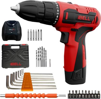 iBELL 12V Cordless Drill Driver CD12-74, 350/1400RPM, Single Battery Pistol Grip Drill