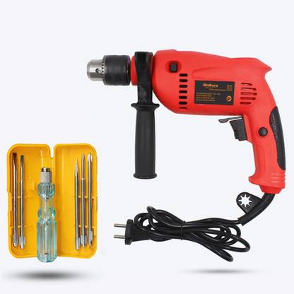 Walkers WKCB177M1 All Purpose Power Drill Machine with 5in1 Combination Screwdriver fo Making Holes in Metal/Wood/Concrete with Reverse Rotaion and Variable Speed Pistol Grip Drill