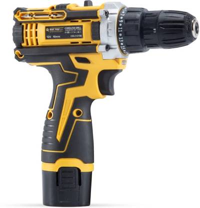 Maf Pro CDLI12108 12V 1500RPM Compact Li-Ion Power Drill with Keyless Chuck, Variable Speed & 2 Batteries Cordless Drill