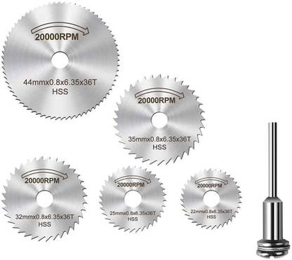 Sceptre SP-CSB6PC HSS Circular Saw Blade set with drill attachment for cutting wood & metal tools Rotary Bit Set