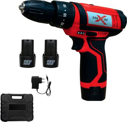 RanPra 12V MAXIM CORDLESS MACHINE HEAVY DUTY SCREWDRIVER ( DOUBLE BATTERY & CHARGER ) Cordless Drill