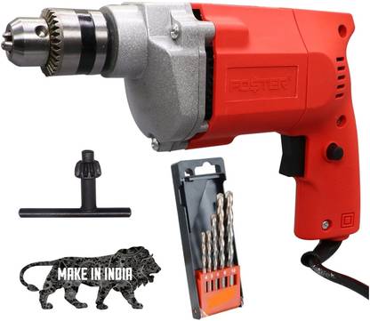FOSTER FPD-010A Drill Machine with 5 bits | 2600 RPM ,400W |Made In India| Best Seller FPD-010A with 5 High Quality Bits Pistol Grip Drill