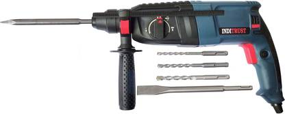 Inditrust WITH 6 MONTHS WARRANTY 100% Copper Winding 26mm 1200W reversible rotary hammer drill machine SDS plus with 3 mode operation bits and carrying box Rotary Hammer Drill
