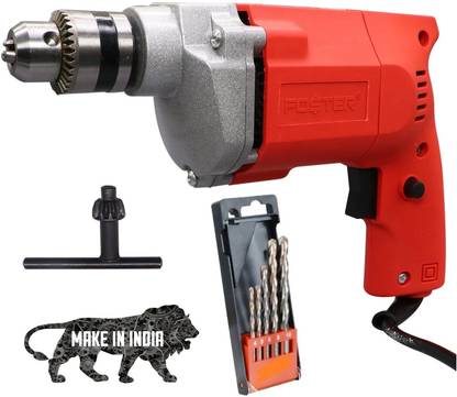 FOSTER FPD-010A Drill Machine with 5 bits | 2600 RPM ,400W |Made In India| Best Seller FPD-010A with 5 High Quality Bits Pistol Grip Drill