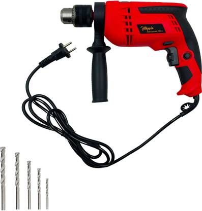 Hillgrove HGCM1153M1 700W Drill Machine with 5Pcs Masonry Drill Bits for Making Holes in Metal/Wood/Concrete with Reverse Rotation and Variable Speed P08SM904 Pistol Grip Drill